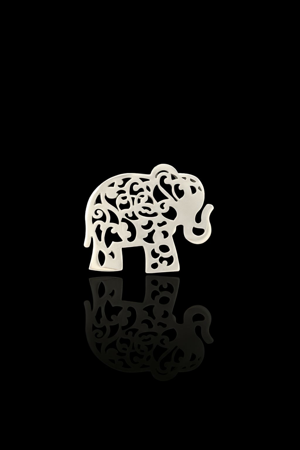 Ornate Filigree Elephant Brooch