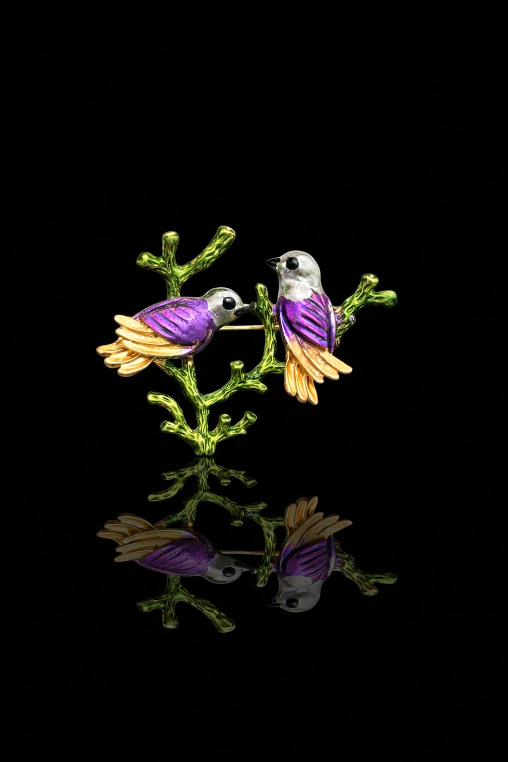 Whispering Garden Birds Brooch