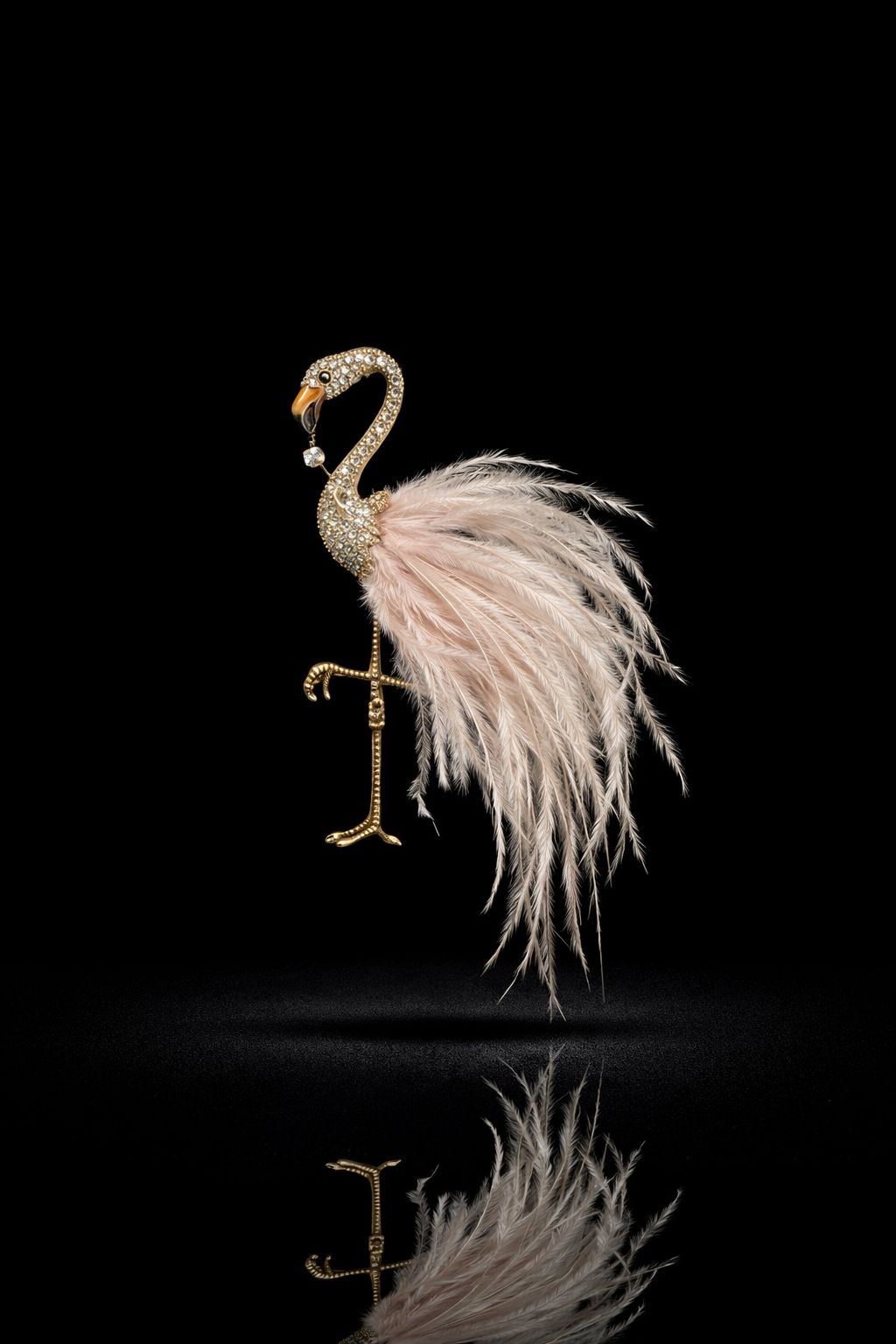 Noir Flamingo Brooch