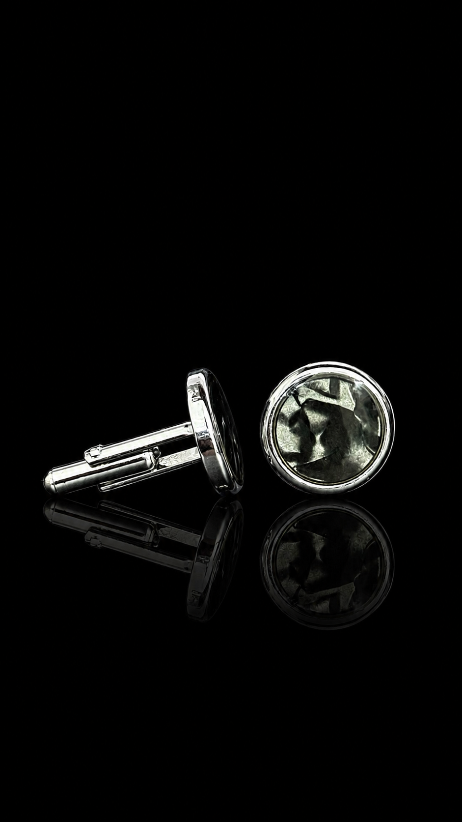 Obsidian Pearl Round Cufflinks
