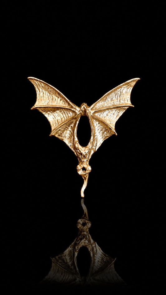 Golden Bat Lapel Pin
