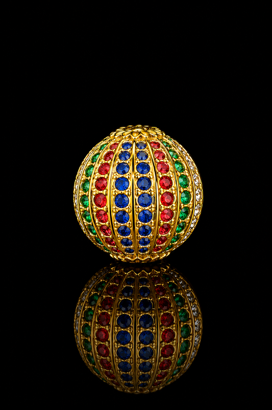 Royal Multicolor Crystal Dome Brooch Pin