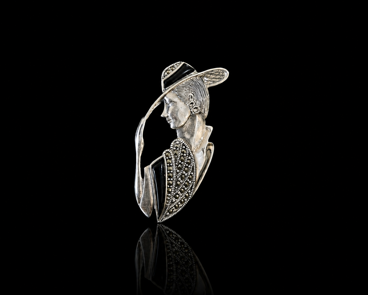 Silver Muse Brooch