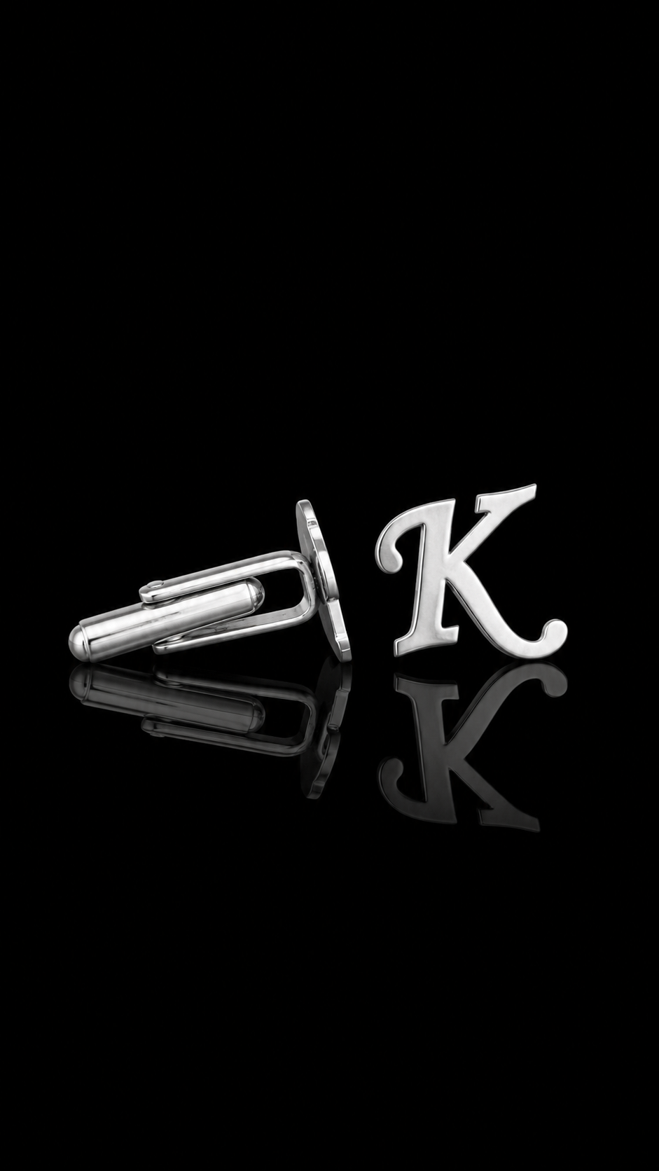 Rajputana Initial "K" Silver Cufflinks