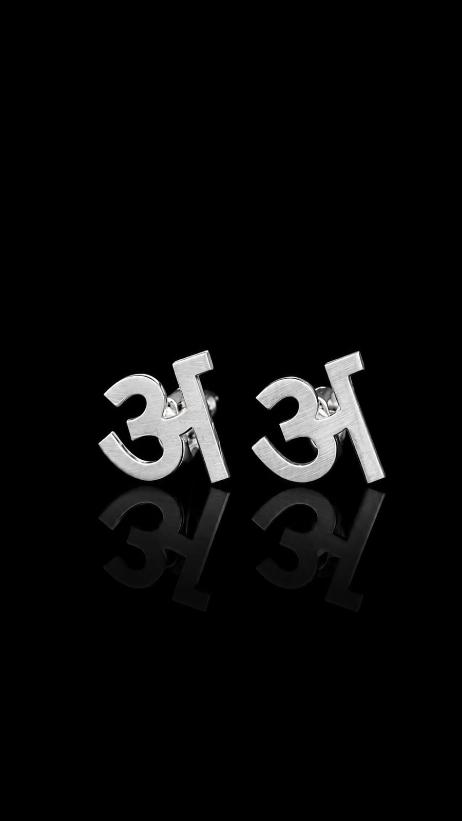 Rajputana Initial "अ" Silver Cufflinks
