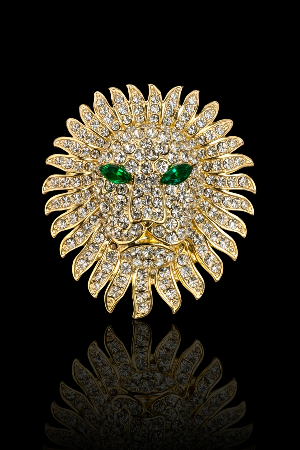 Regal Lion Crest Brooch
