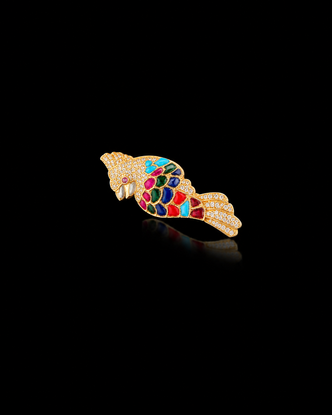Royal Parrot Brooch Pin