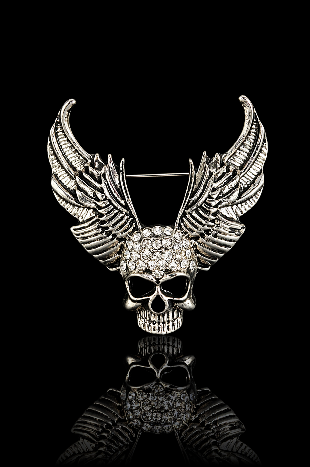 Rebel Skull Wing Brooch