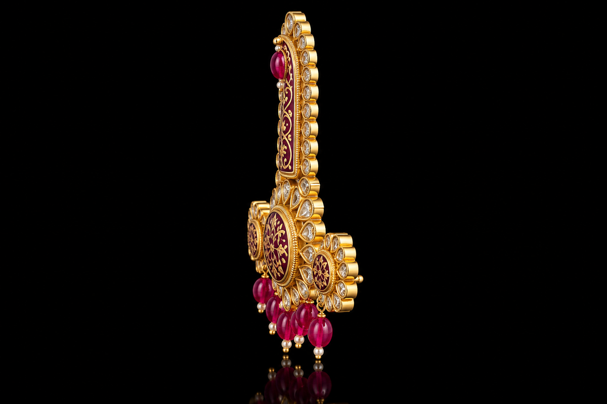 Royal Ruby Meenakari Kalingi Sarpech
