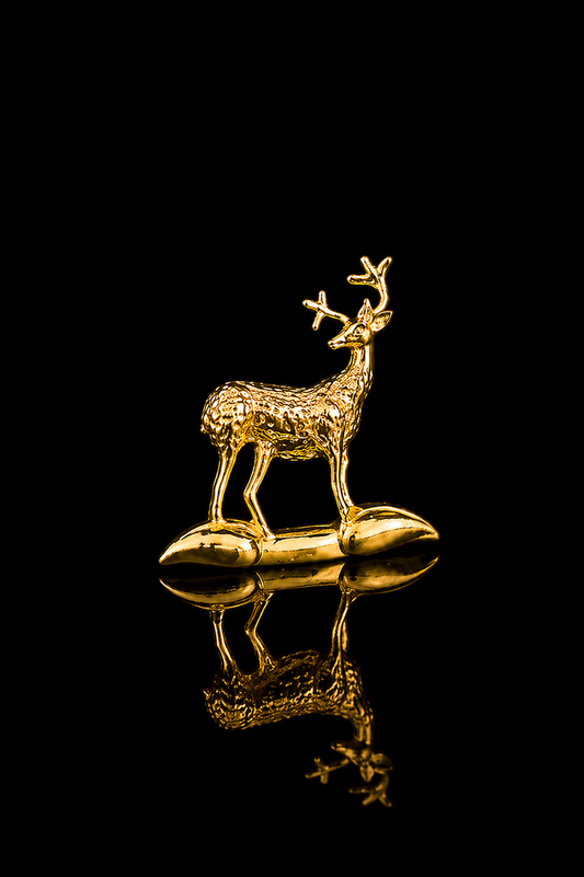 Golden Royal Deer Lapel Pin