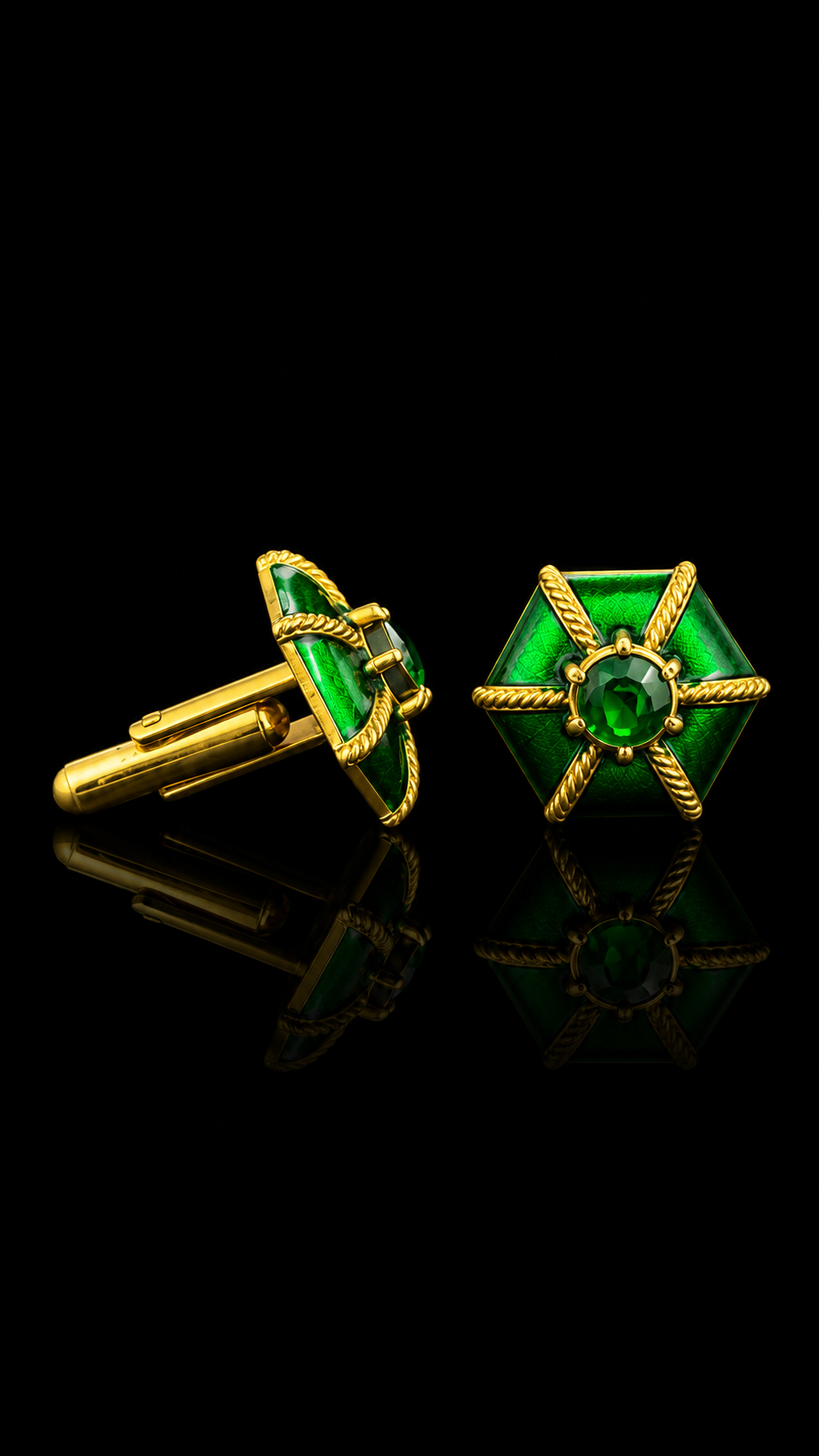 Imperial Emerald Hexagon Cufflinks