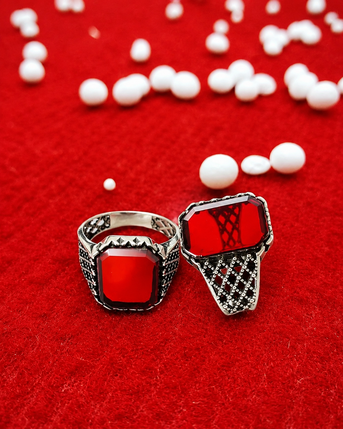 Crimson Silver Ring