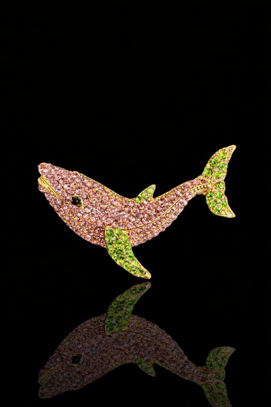 Blush Wave Dolphin Brooch
