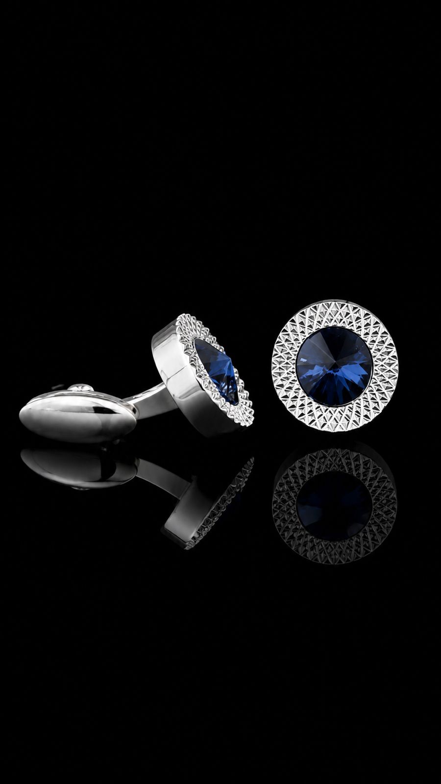 Royal Sapphire Halo Cufflinks