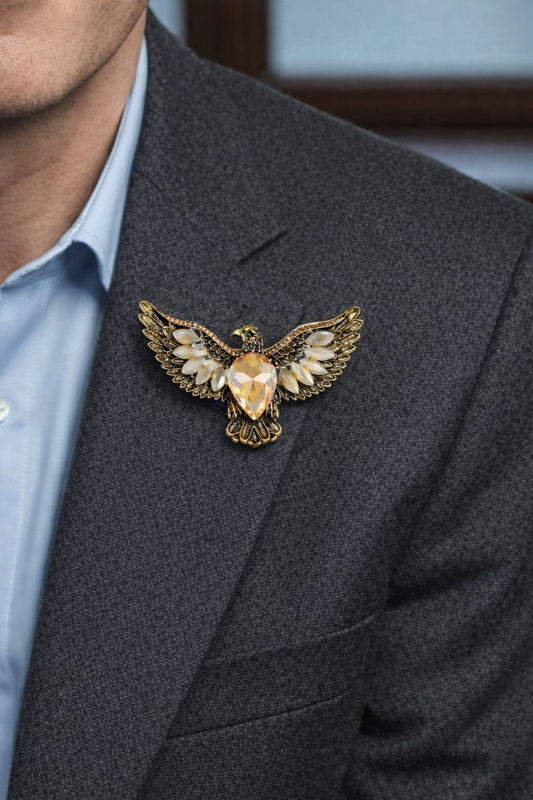 Celestial Falcon Brooch