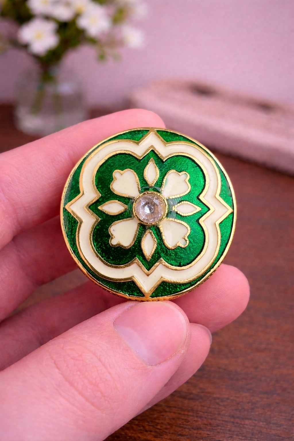 Emerald Crest Bandhgala Button