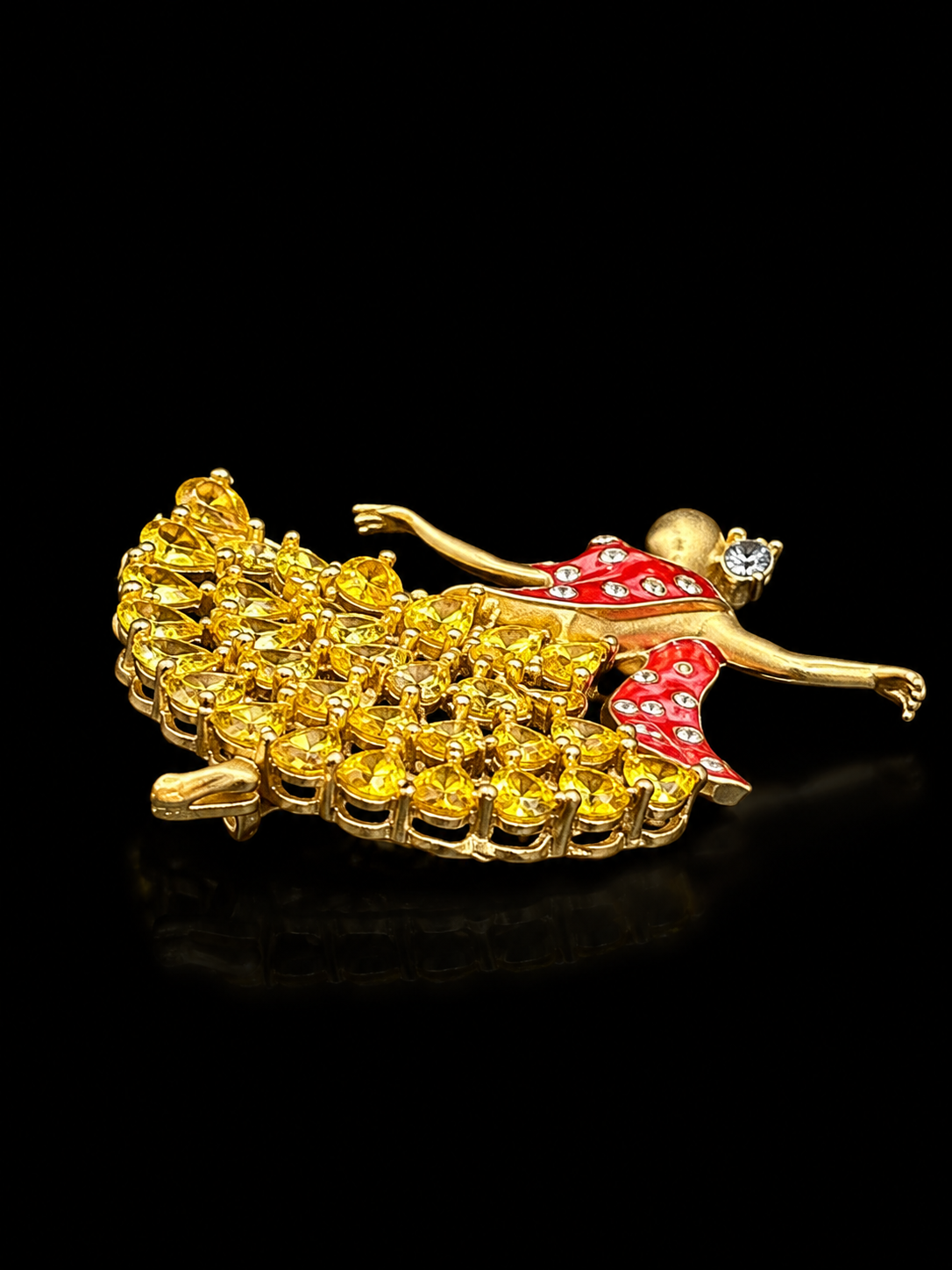 Crimson Belle Dancer  Brooch