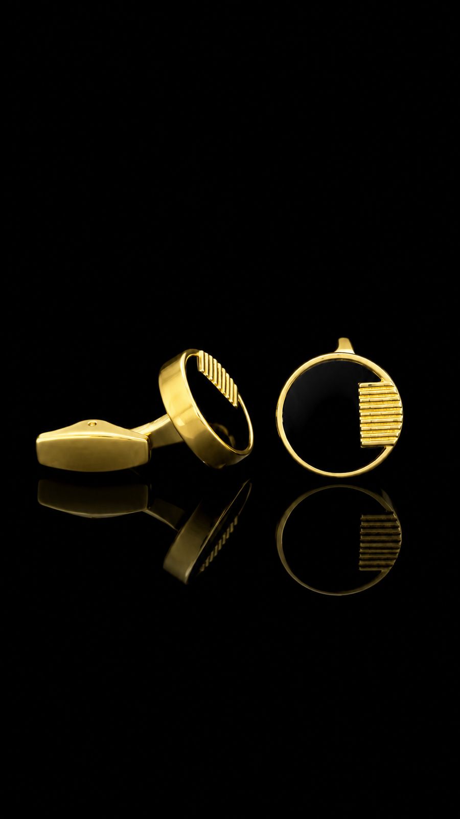 Royal Eclipse Gold Stainless Steel Cufflinks