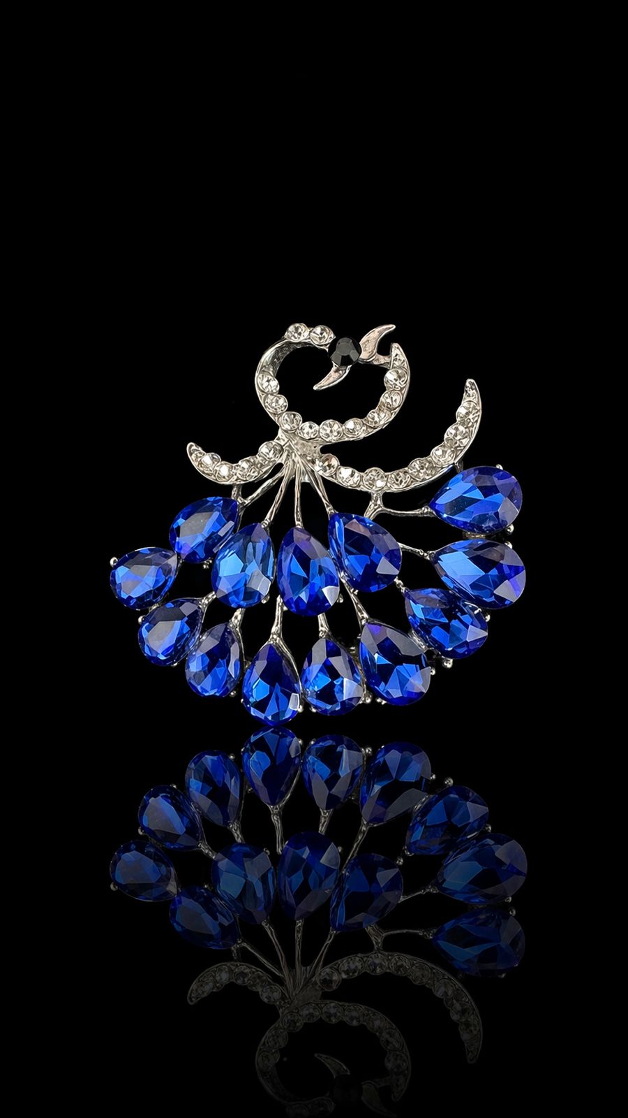 Royal Sapphire Fan Brooch