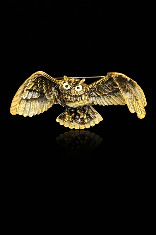 Golden Owl Brooch