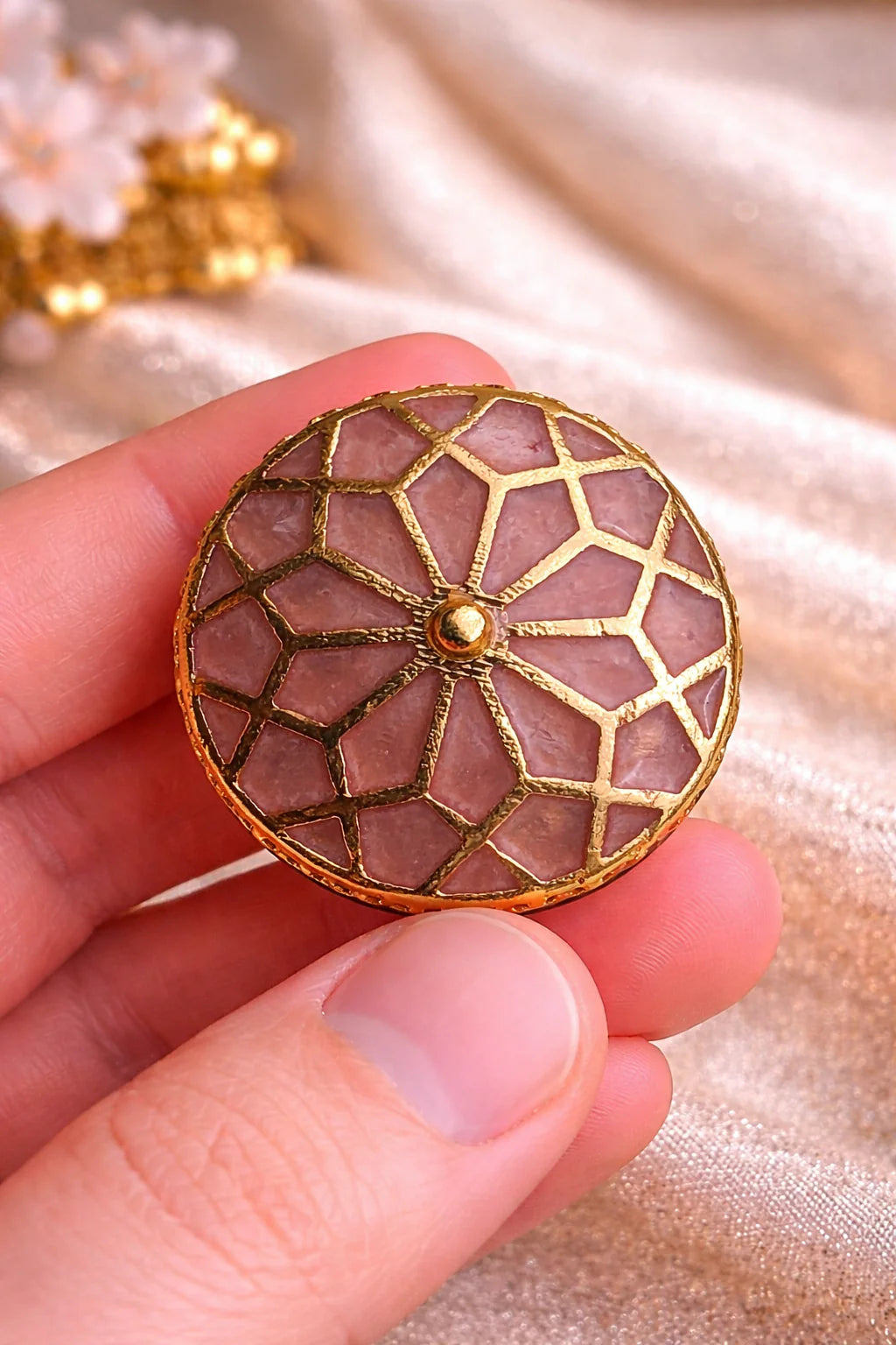 Azure Mosaic Bandhgal Button