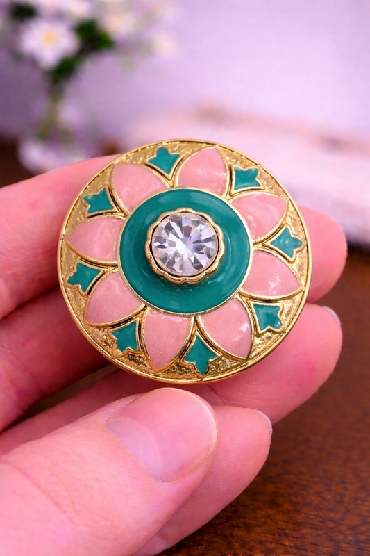 Pista Gulab Floral Bandhgala Button