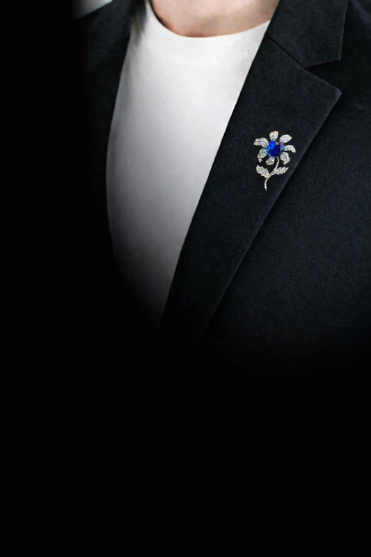 Sapphire Bloom Brooch