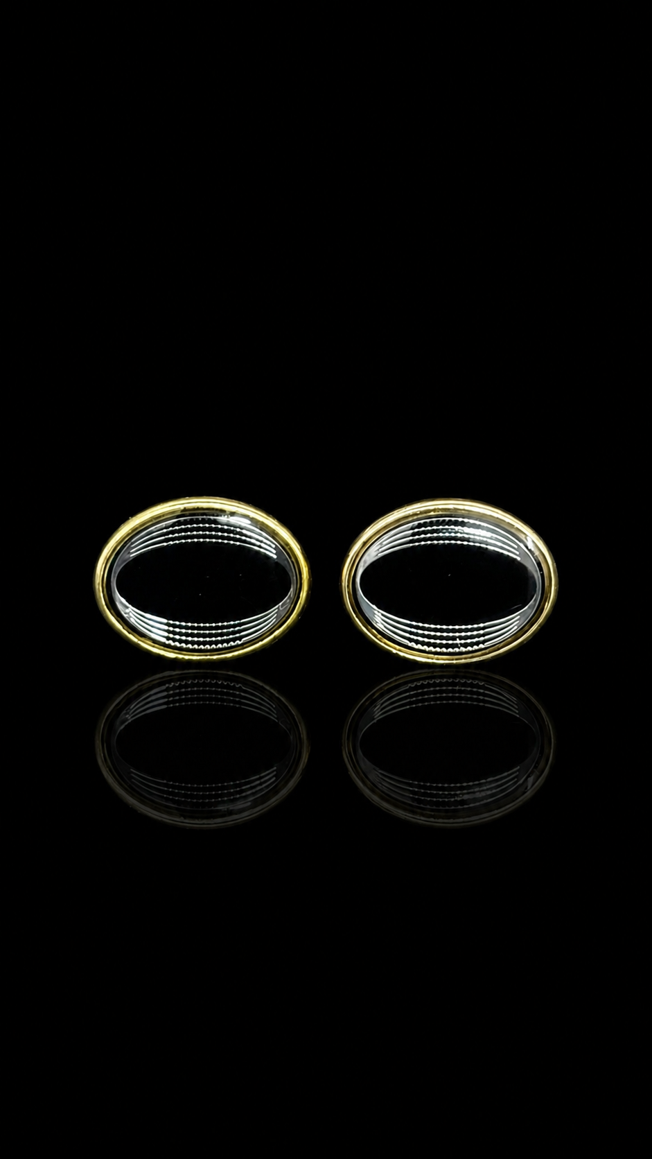 Eclipse Oval Gold Cufflinks