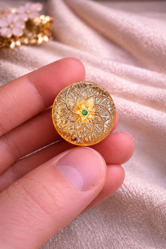 Golden Bloom Heritage Bundhgala Button