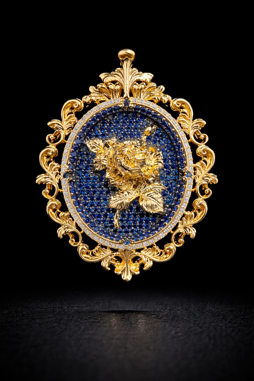 Imperial Rose Crest Magnet Brooch