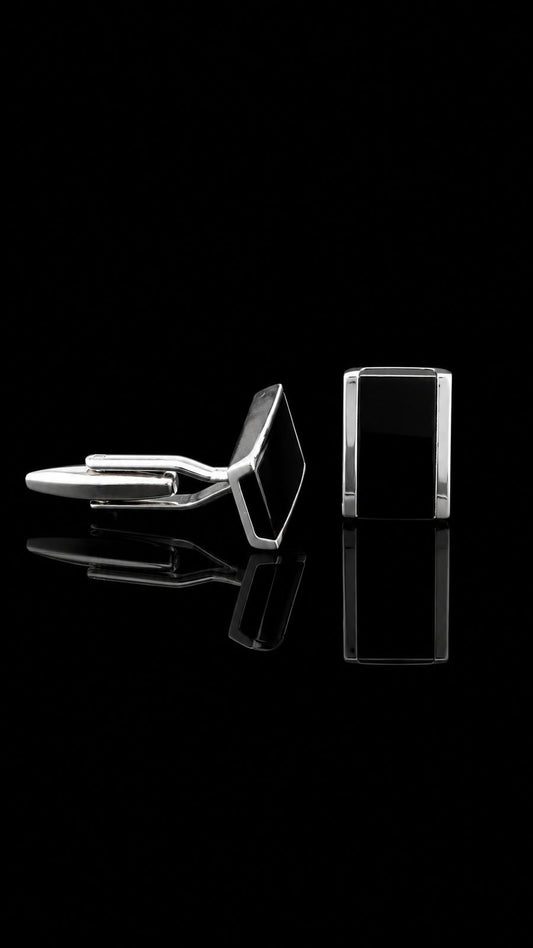 Classic Black Rectangle Cufflinks