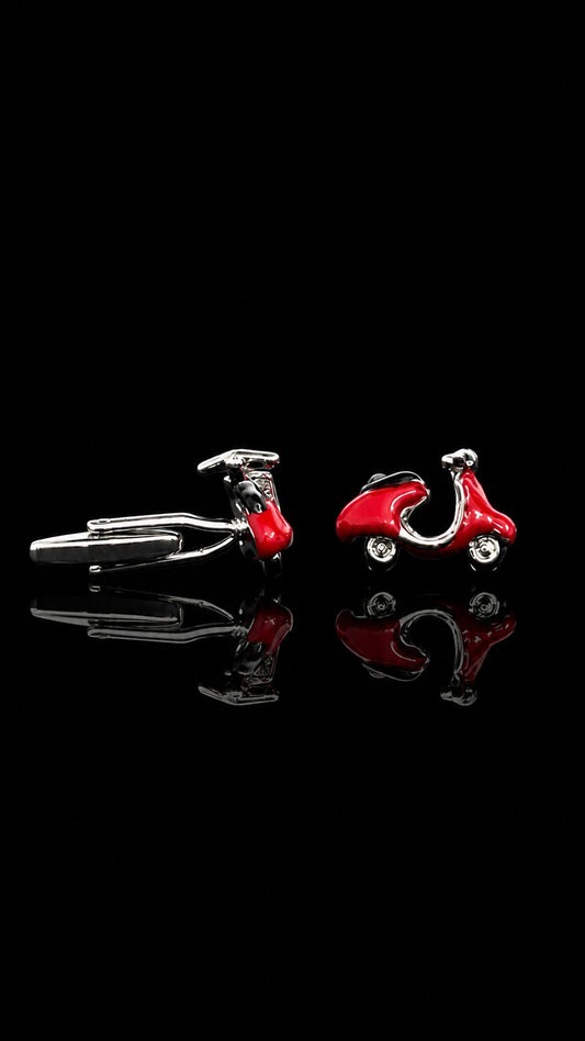 Vintage Red Scooter Cufflinks