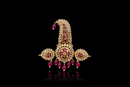 Royal Ruby Meenakari Kalingi Sarpech