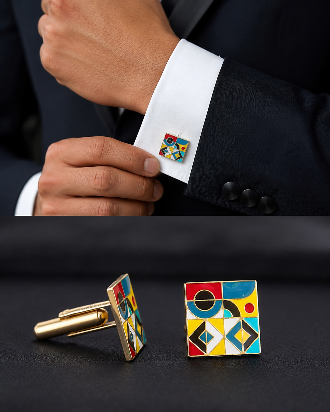 Mani Enamel Cufflinks