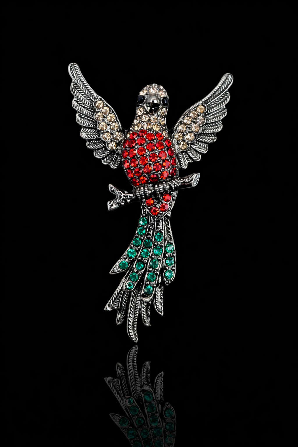Royal Songbird Crystal Brooch