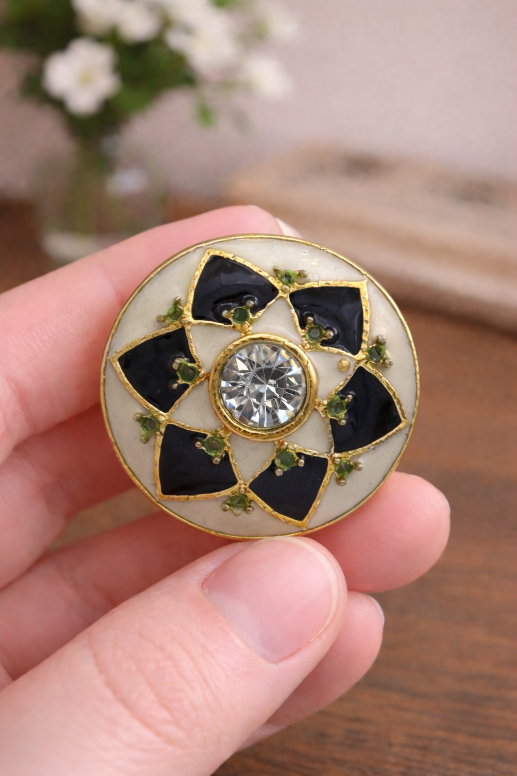 Midnight Bloom Bandhgala Button