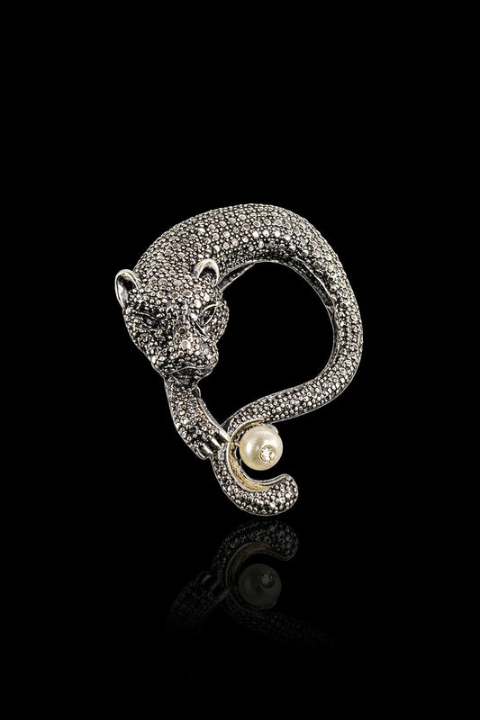 Eternal Panther Loop Brooch