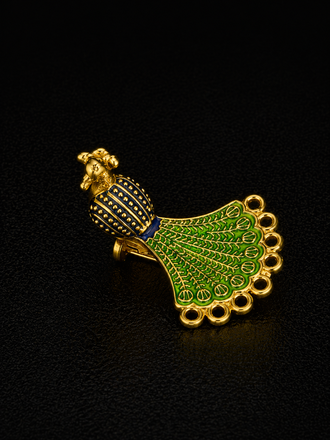 Royal Peacock Feather Brooch