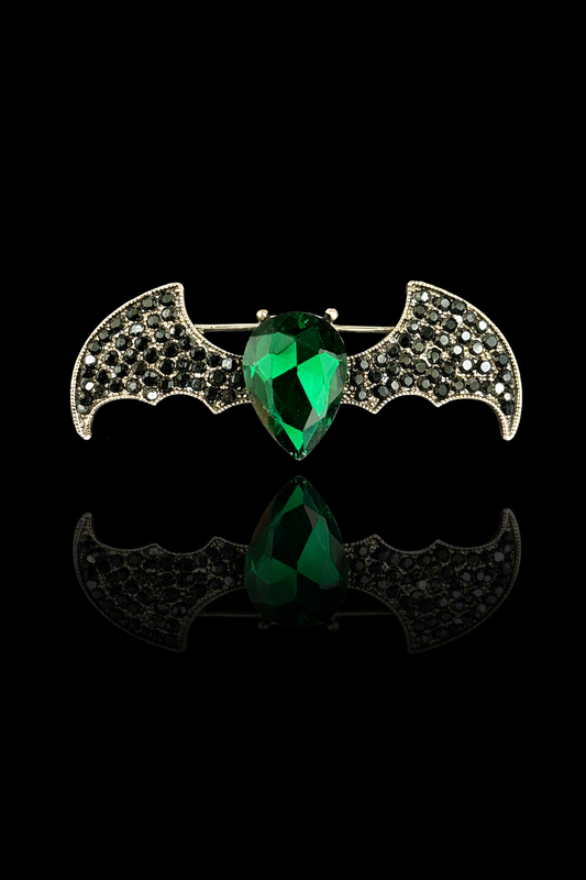 Emerald Night Wing Brooch