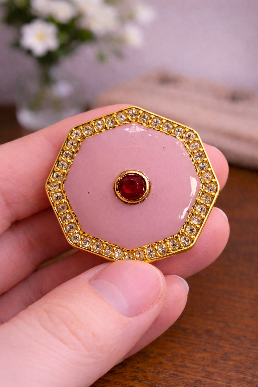 Gulab Noor Octagon Bandhgala Button