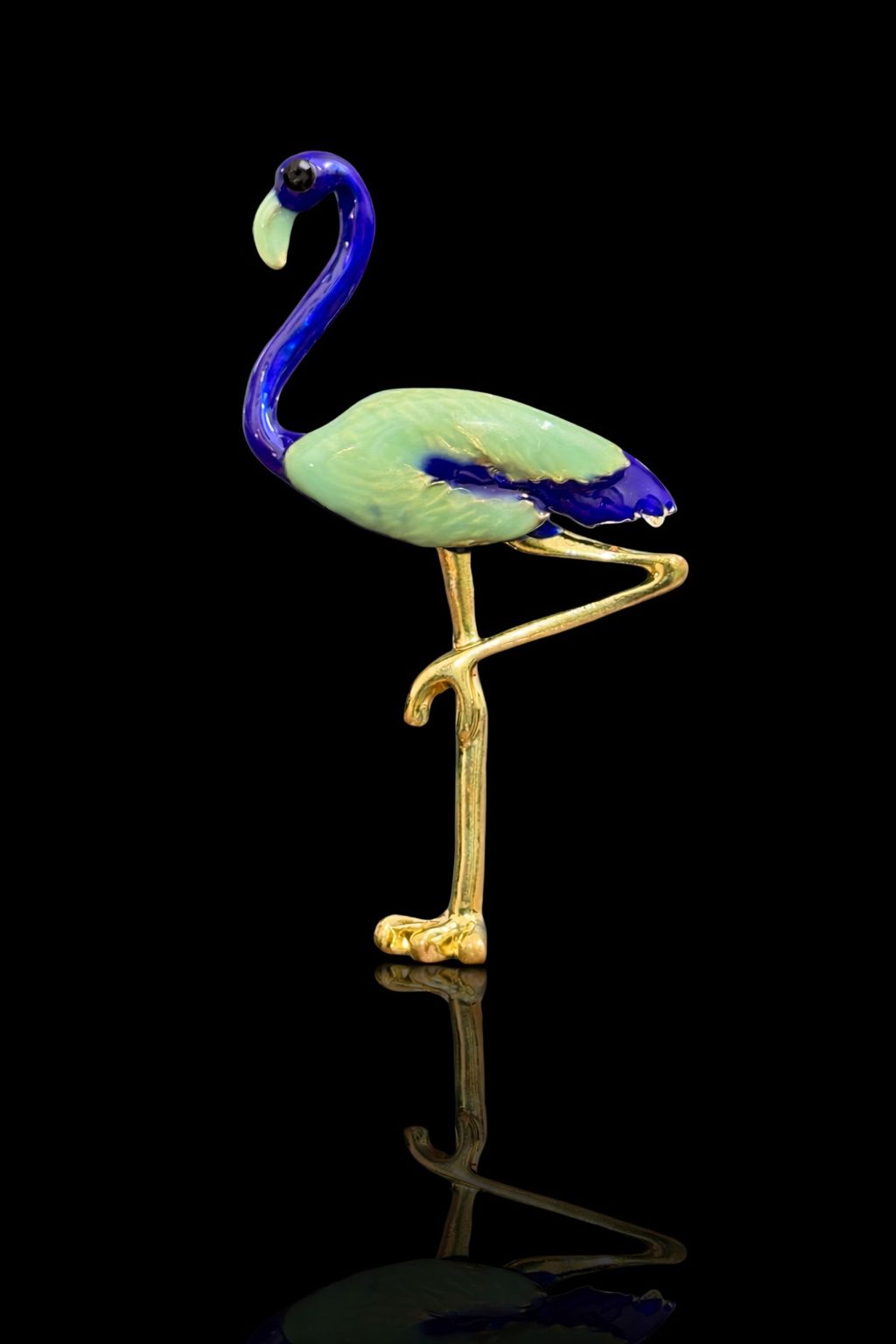 Azure Flamingo Brooch