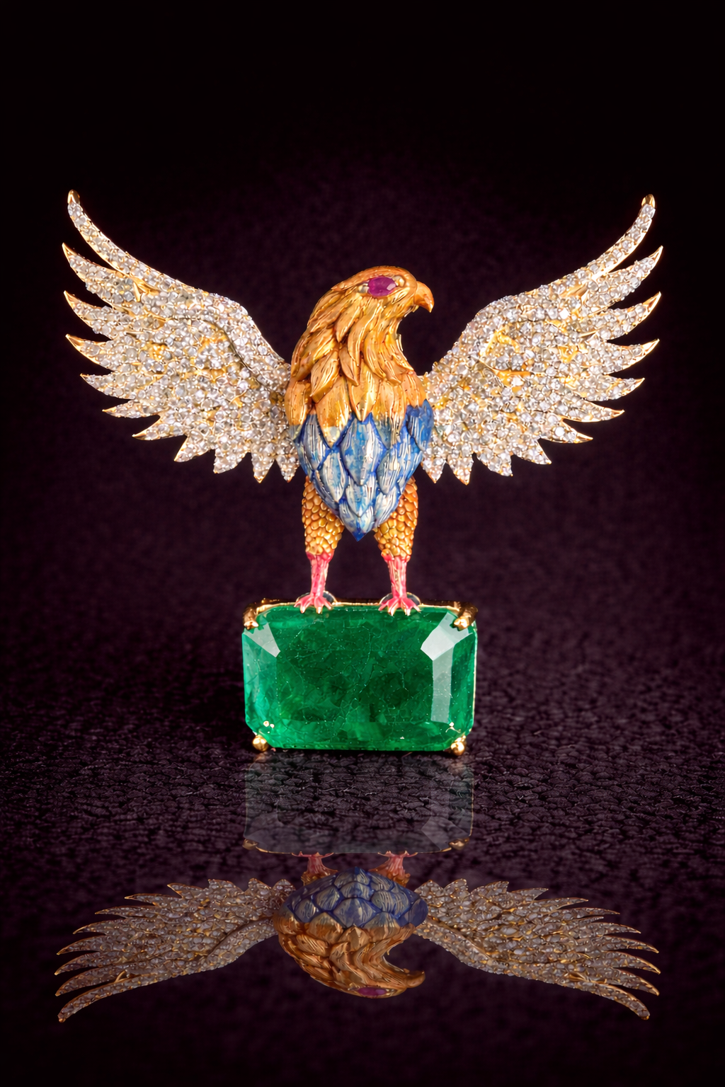 Imperial Eagle Crest Brooch