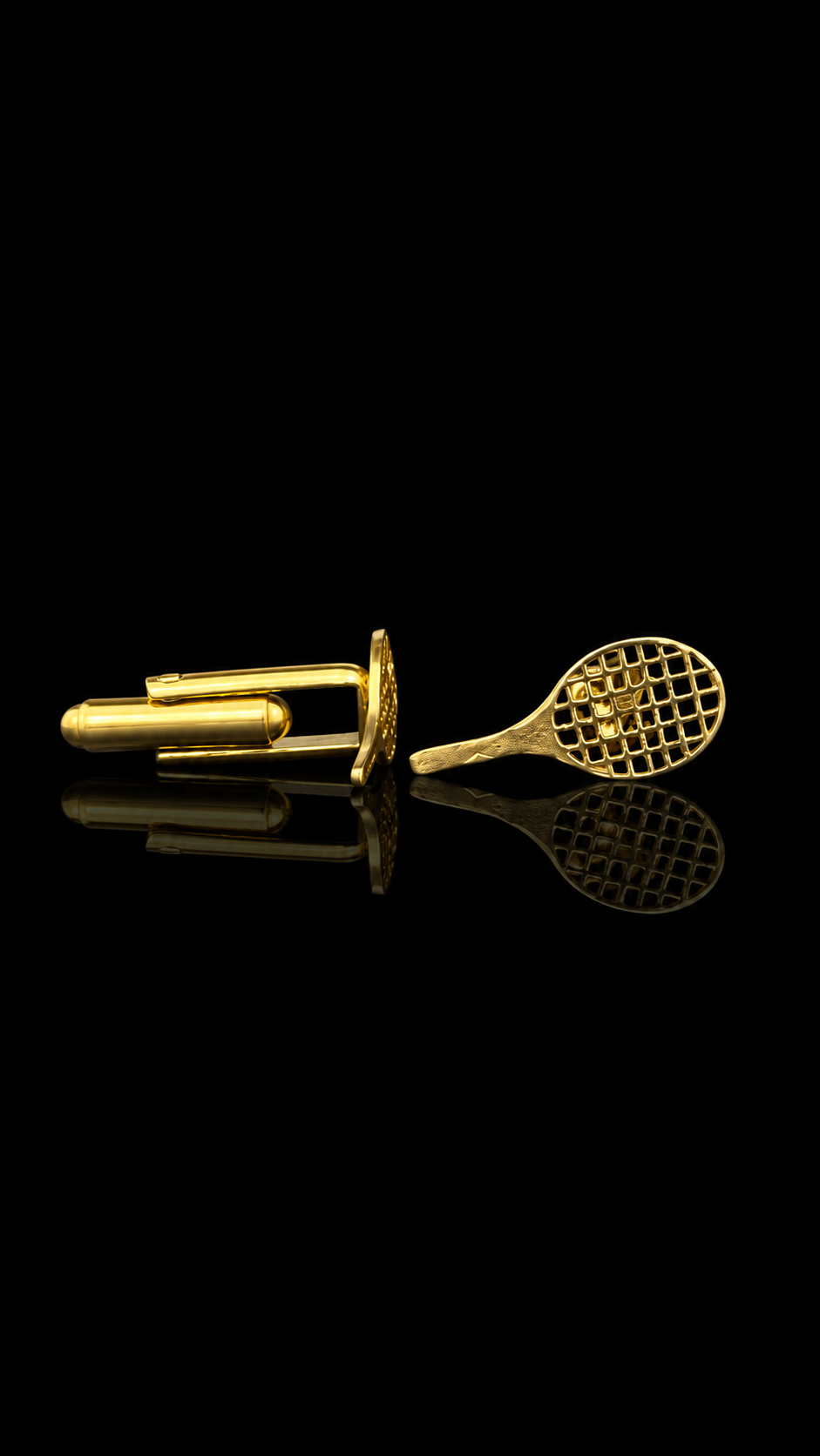 Grand Slam Gold Tennis Racket Cufflinks