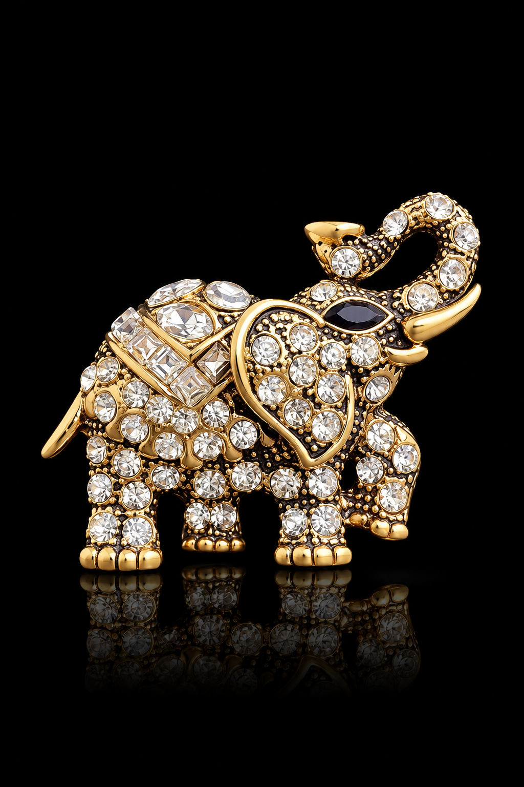 Royal Crystal Elephant Brooch