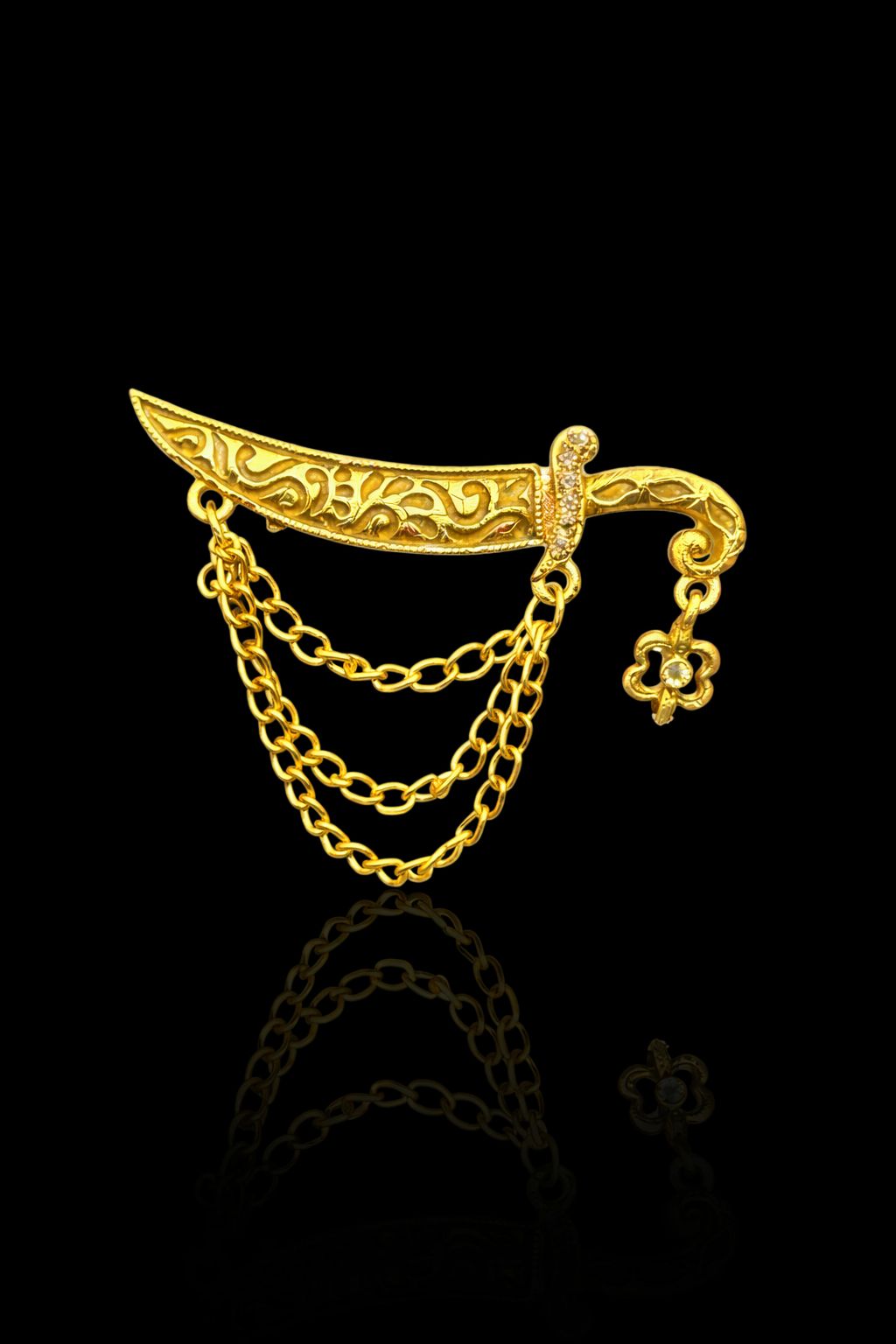 Royal Dagger Chain Brooch
