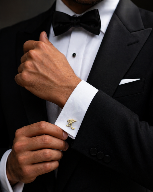 Rajputana Initial "K" Silver Cufflinks