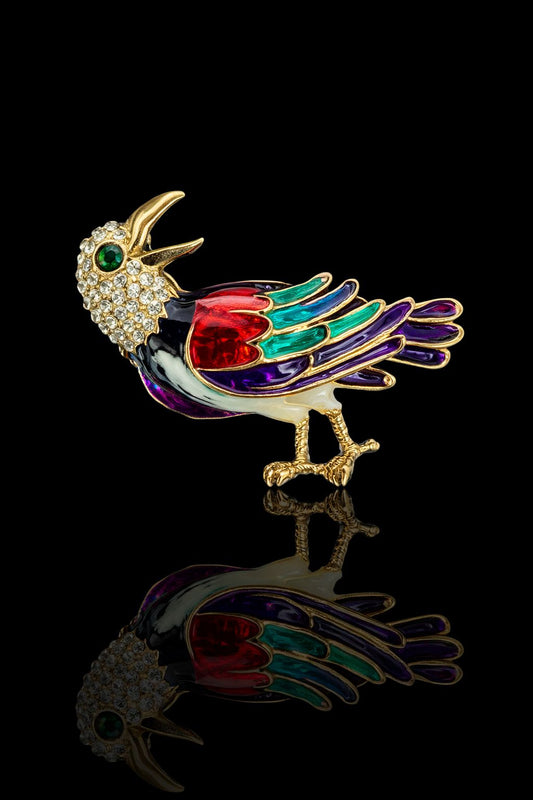Prism Wing Songbird Brooch
