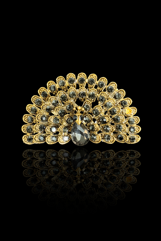 Midnight Royale Peacock Brooch
