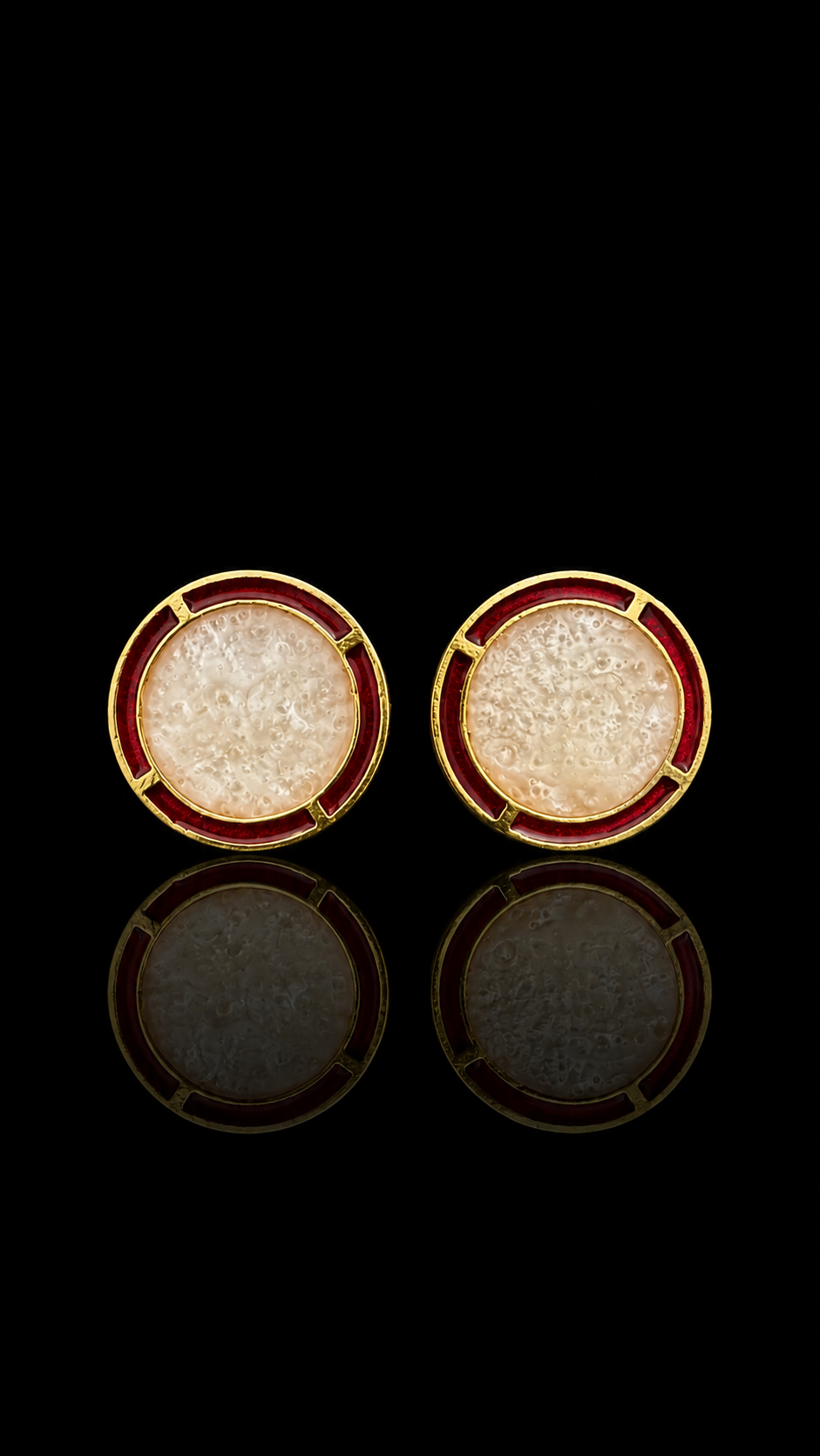 Royal Ivory & Red Brass Cufflinks