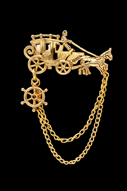 Vintage Voyage Carriage Chain Brooch